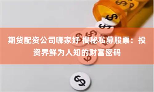 期货配资公司哪家好 揭秘私募股票：投资界鲜为人知的财富密码